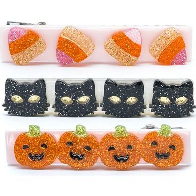Cat Candy Corn & Pumpkin Alligator Clips