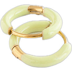 Enamel Hoop Earrings, Green