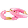 Enamel Hoop Earrings, Pink - Earrings - 1 - thumbnail