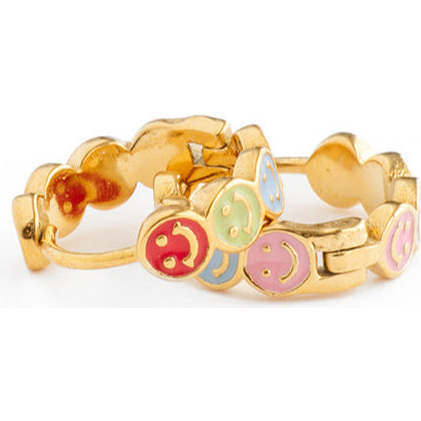 Smiley Face Hoop, Multi - Earrings - 4