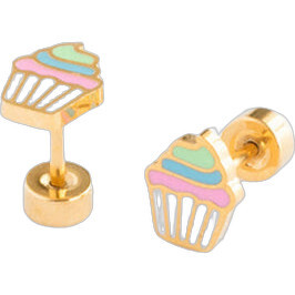 Rainbow Cupcake Stud Earring