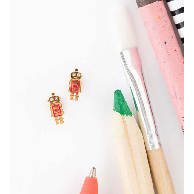 Robot Stud Earring, Multi - Earrings - 3