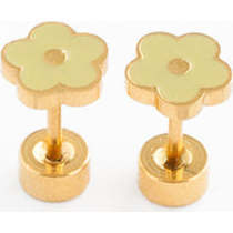 Petite Flower Stud Earrings, Green