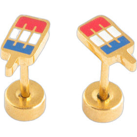 Patriotic Pop Stud Earrings, Multi
