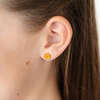 Lion Stud Earrings, Yellow - Earrings - 2