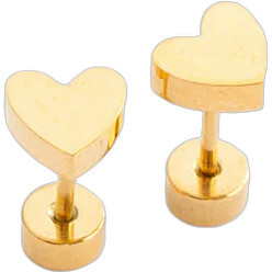 Heart Stud Earrings, Gold