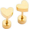 Heart Stud Earrings, Gold - Earrings - 1 - thumbnail