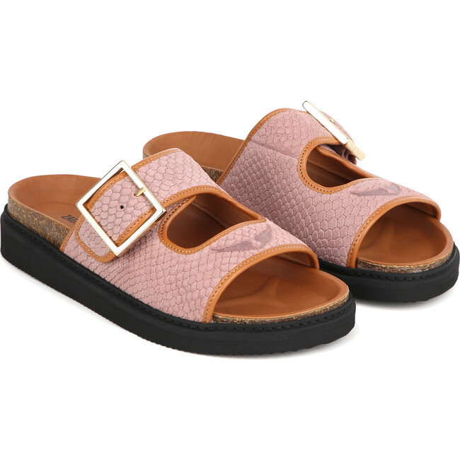 Slip-On Suede Sandals - Rose