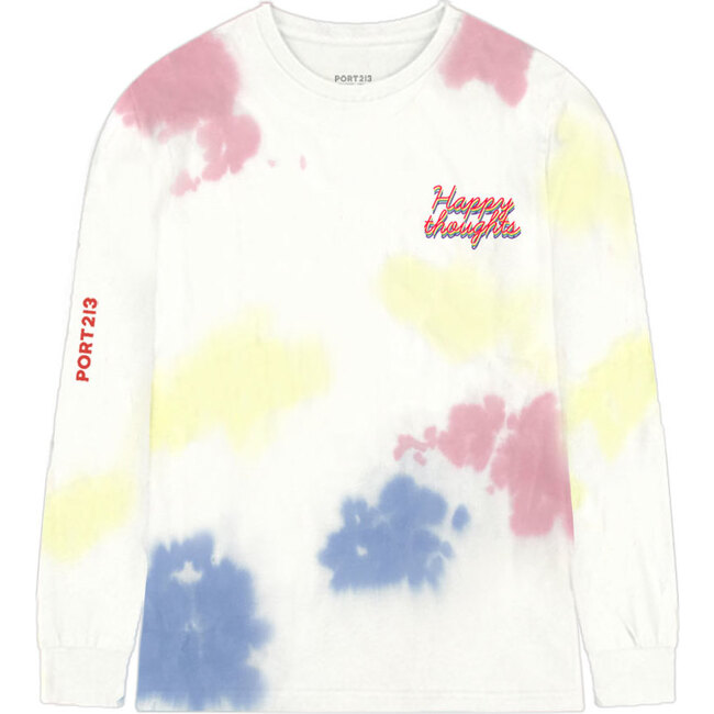Happy Thoughts Long Sleeve Tee, Tie Dye