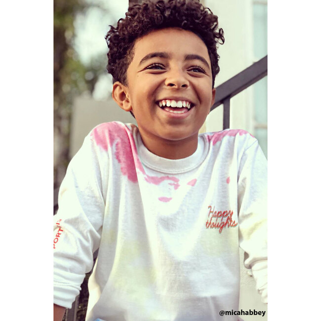 Happy Thoughts Long Sleeve Tee, Tie Dye - T-Shirts - 3