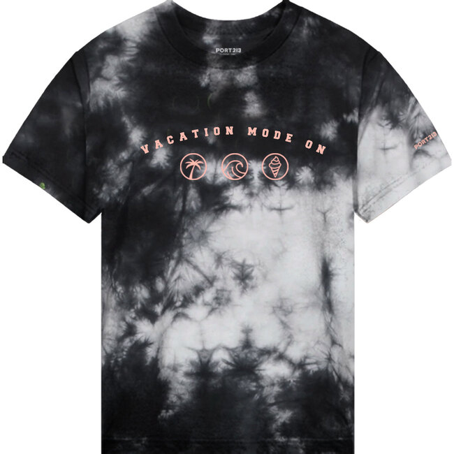 Vacation Tee, Black Tie Dye
