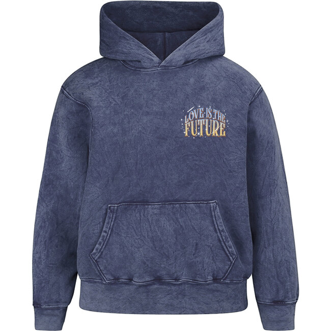 Love Is The Future Hoodie With Kangaroo Pocket, Navy