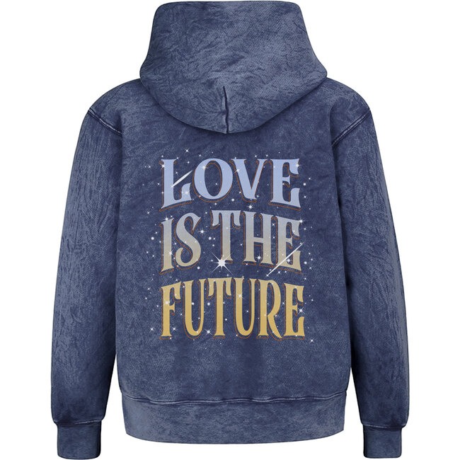 Love Is The Future Hoodie With Kangaroo Pocket, Navy - Sweatshirts - 2