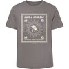 Good Day Printed Rib Knit Crew Neck T-Shirt, Grey - T-Shirts - 1 - thumbnail