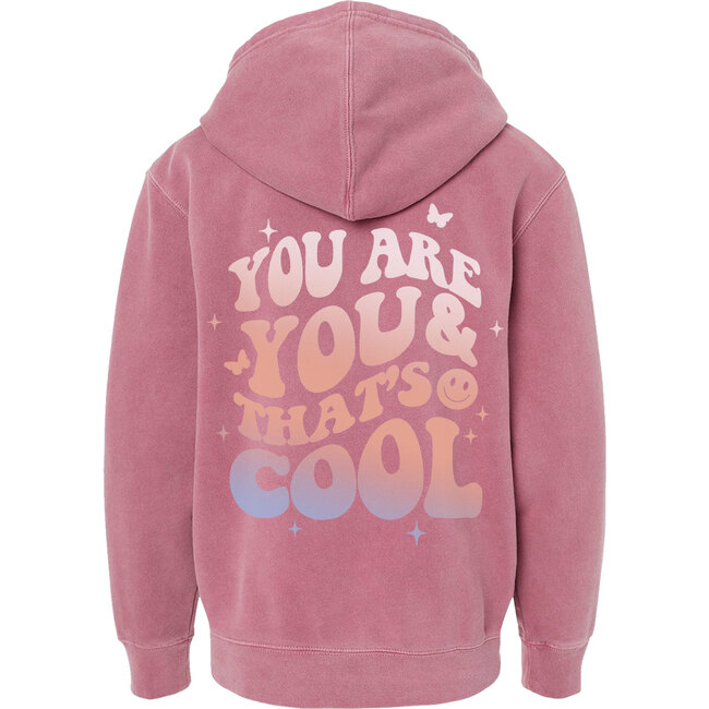 Cool Washed Print Fleece Hoodie, Pink - Sweatshirts - 1