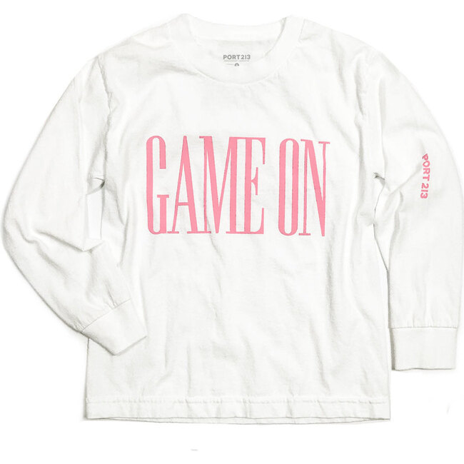 Game On Long Sleeve Tee, White