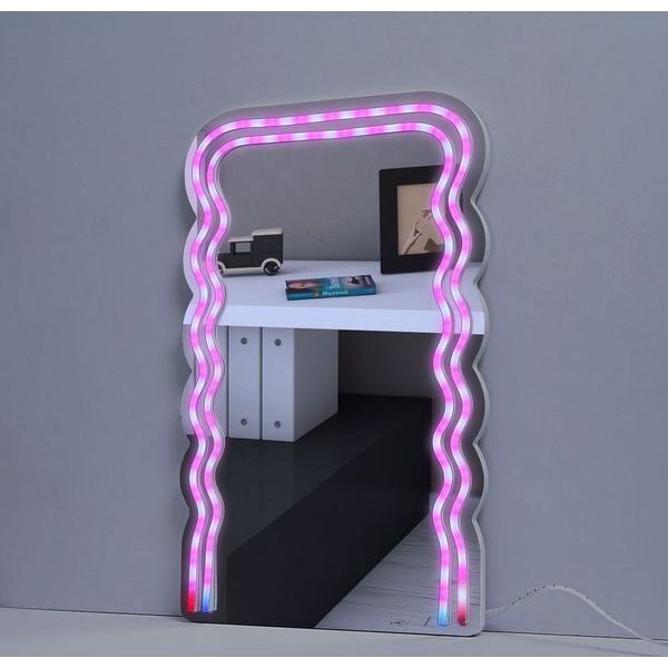 Neon LED Wave Mirror With Remote - Lighting - 2