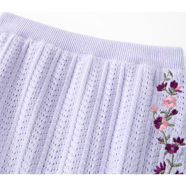 Sandy Knit Mini Skirt, Lavendar - Skirts - 3
