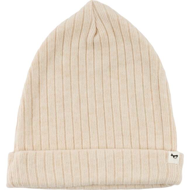 Wide Rib Fuzzy Sweater Knit Watch Cap, Natural