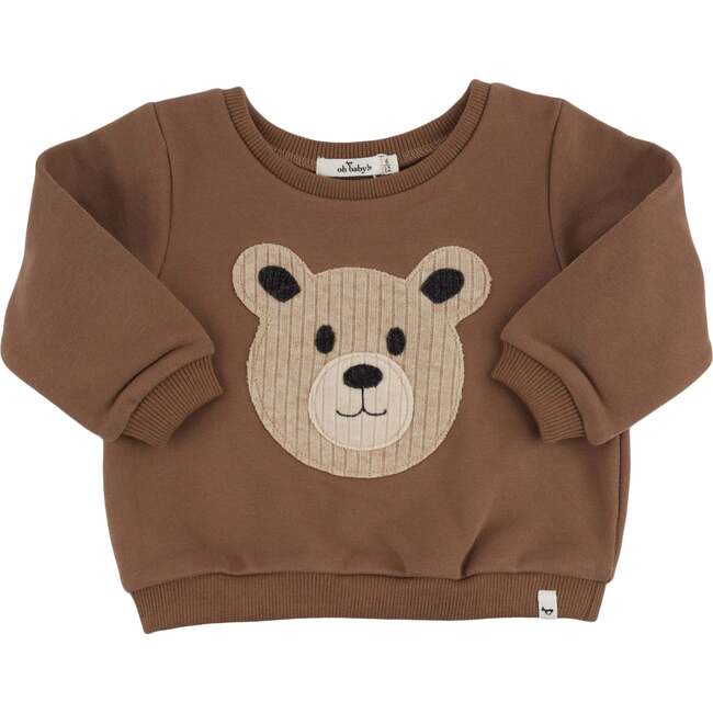Teddy Bear Face Applique Brooklyn Boxy, Brown