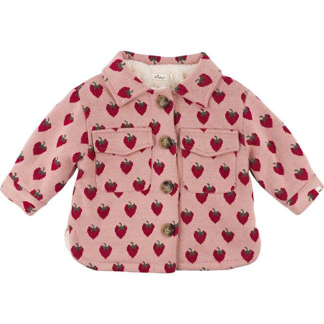 Winter Berries Shacket W/Blush Snowdrift Lining, Red