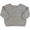 Wide Rib Fuzzy Sweater Knit Brooklyn Boxy, Grey - Sweatshirts - 1 - thumbnail