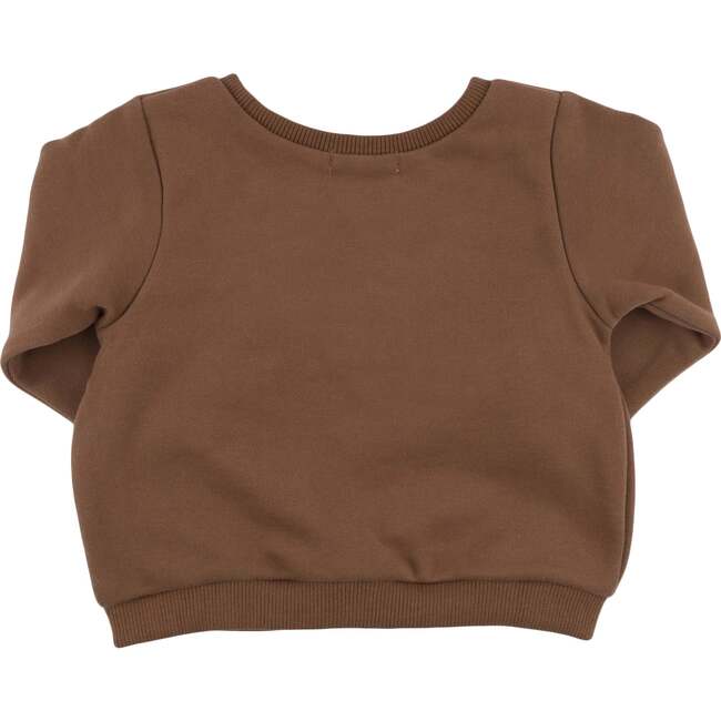 Teddy Bear Face Applique Brooklyn Boxy, Brown - Sweatshirts - 4