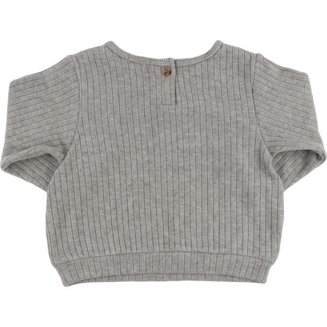 Wide Rib Fuzzy Sweater Knit Brooklyn Boxy, Grey - Sweatshirts - 2