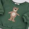 Shaggy Bear Applique Brooklyn Boxy, Green - Sweatshirts - 3