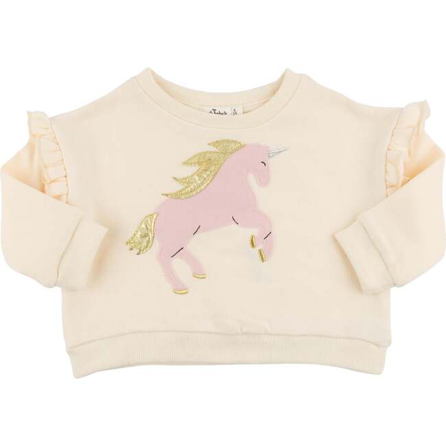 Prancing Unicorn Applique Millie Slouch, Cream