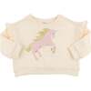 Prancing Unicorn Applique Millie Slouch, Cream - Sweatshirts - 1 - thumbnail