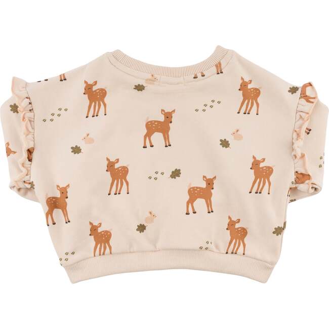 Deer Print Slouch Sweatshirt, , Pink - Sweatshirts - 2