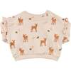 Deer Print Slouch Sweatshirt, , Pink - Sweatshirts - 2
