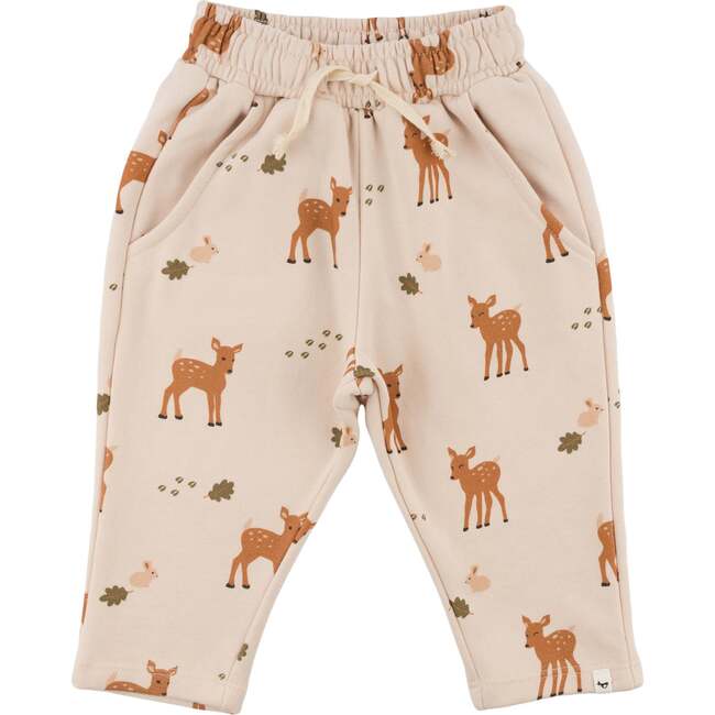 Deer Print Pocket Jogger, Pink