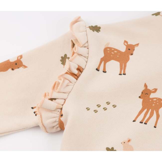 Deer Print Slouch Sweatshirt, , Pink - Sweatshirts - 3