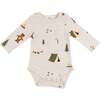 Camping Print Pocket Onesie, Grey - Onesies - 1 - thumbnail