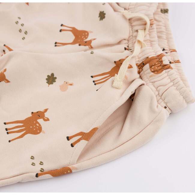 Deer Print Pocket Jogger, Pink - Pants - 4