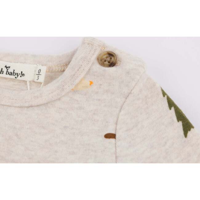 Camping Print Pocket Onesie, Grey - Onesies - 4