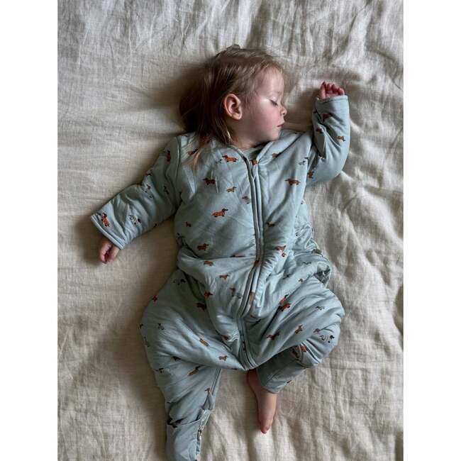 Long Sleeve Footie Sleep Bag, 1.0 TOG, Woof