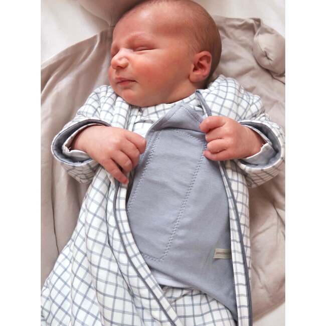 Long Sleeve Baby Swaddle, 1.0 TOG, Checkmate - Swaddles - 4