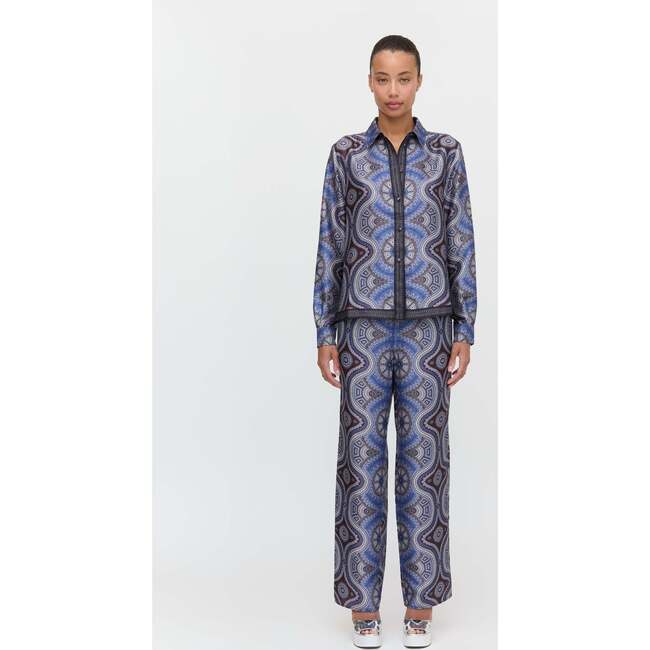 The Taylor Pant, Brown Cobalt Medallion - Pants - 2