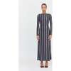 The Selene Dress, Black Cobalt Medallion Stripe - Dresses - 2