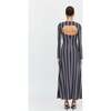 The Selene Dress, Black Cobalt Medallion Stripe - Dresses - 3