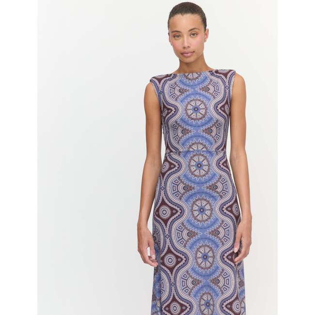 The Sloane Dress, Brown Cobalt Medallion - Dresses - 3