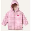 Recycled Polyester Pink Grid Lightweight Puffer, Pink - Jackets - 1 - thumbnail