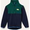 Recycled Cotton And Sherpa Navy Zipup, Navy - Jackets - 1 - thumbnail