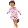 Long Sleeve Polo Bodysuit Dress, Game Day Pink - Dresses - 2