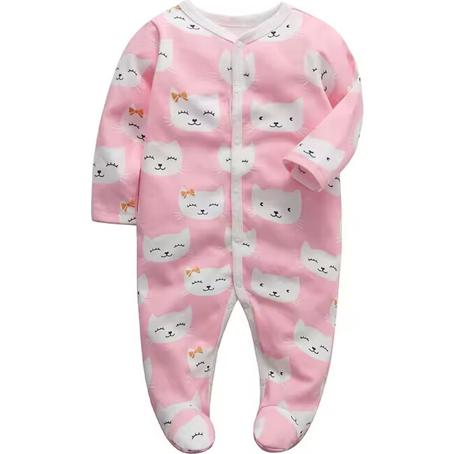 Cats Button Footie