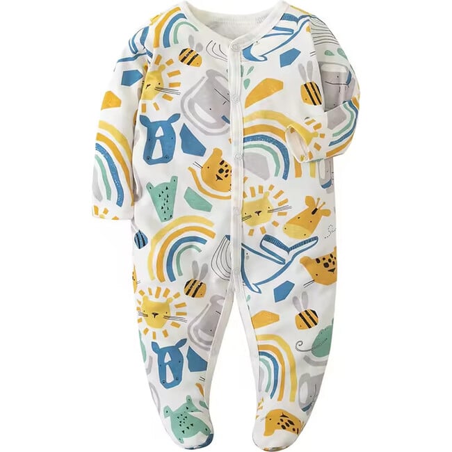 Animals Button Footie