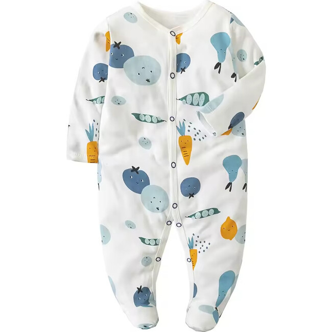 Fruits and Veggies Button Footie